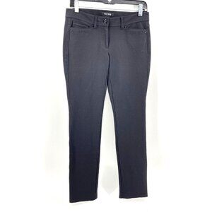 White House Black Market Slim Leg Black Stretch Pants Back Leg Seams Size 2R